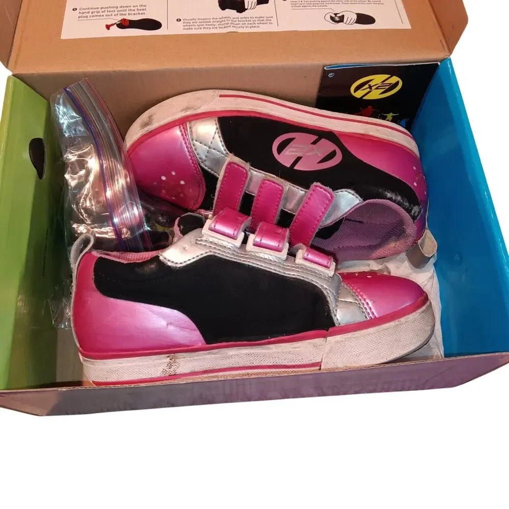 Heelys X2 Sparkler Kids' Pink, Black, and Silver Sneakers 13